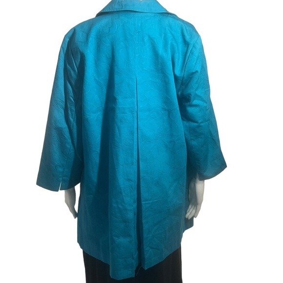 Chico’s Beautiful Lined Turquoise Blazer Jacket Coat Size 2 - Picture 2 of 9
